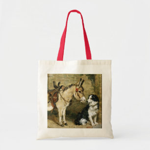 Hund & Esel Tierfreunde - Vintage-Kunst von Emms Tragetasche