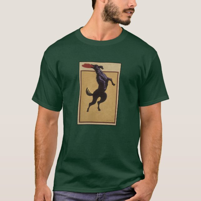 Hund fängt Fisbee T-Shirt (Vorderseite)