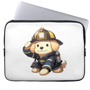 Hund Firefighter Classic T-Shirt Laptopschutzhülle
