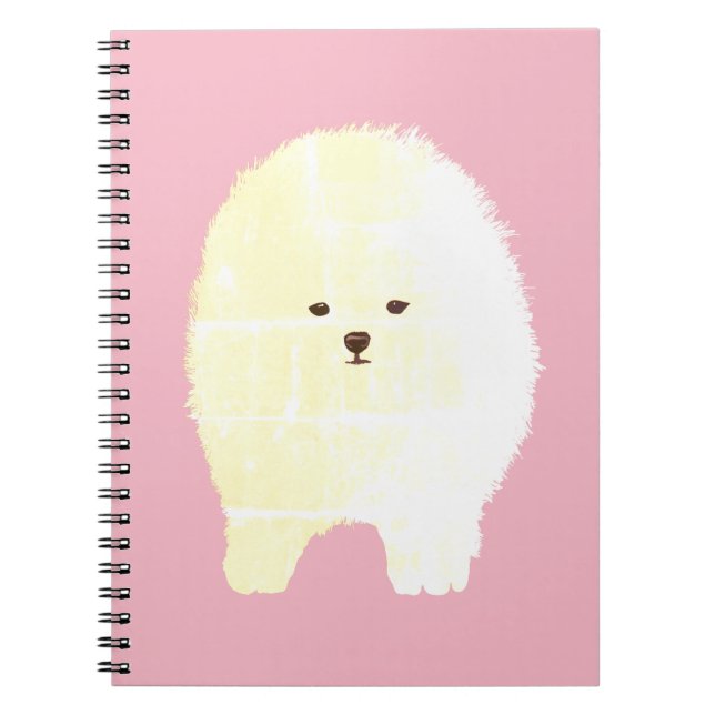 Hund, flauschiges White Pet Notebook Notizblock (Vorderseite)