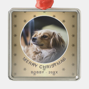 Hund Foto Golden Snowflake Metallische Weihnachten Ornament Aus Metall