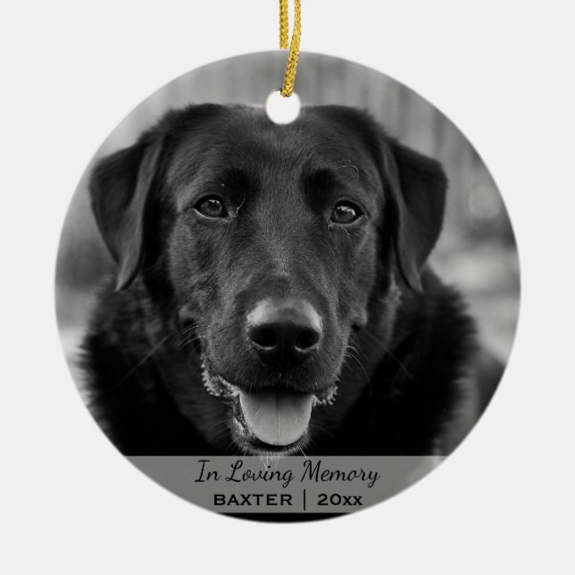 Hund Foto Name Weihnachtsbaum Keramik Ornament (Vorne)