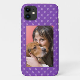 Hund & Foto Personalisieren Puppy Dow Paw Lila Case-Mate iPhone Hülle