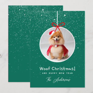 Hund Foto Schnee Grün Woof Weihnachten