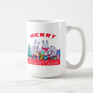 Hund frohe Weihnachten White Shepherd Holiday GSD  Kaffeetasse