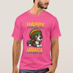 Hund, Frohen Unabhängigkeitstag Jamaika gegr. 6. A T-Shirt