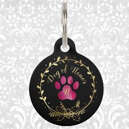 Hund Fuchsia Paw Print Wedding Haustiermarke