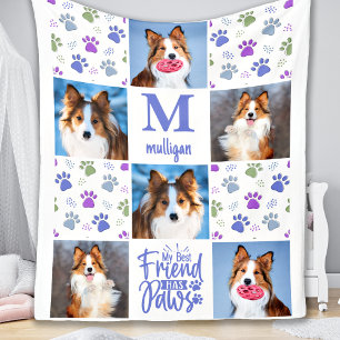 Hund für Haustiere 6 FotoCollage farbenfrohe Paw P Fleecedecke