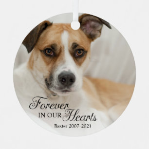 Hund für immer in unseren Herzen Foto Ornament Aus Metall