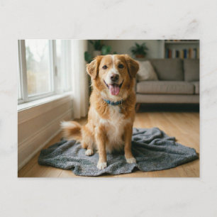 Hund für immer zu Hause Ankündigung  Postkarte