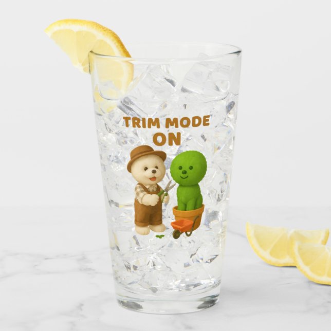 Hund Gärtner Bichon Topiary Schnitt Surreal Glas (Vorderseite Ice)