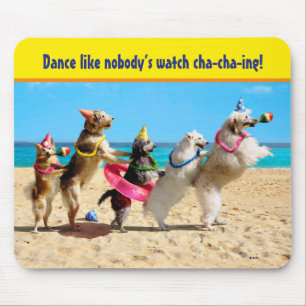 Hund Geburtstag Party Conga Line Mousepad