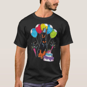 Hund Geburtstagsfeier Tierbesitzer Tier Dobermann T-Shirt