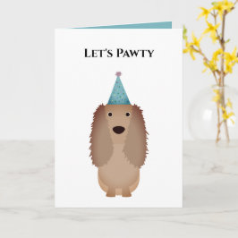Hund Geburtstagskarte, lass uns Pawty Cocker Spani Karte