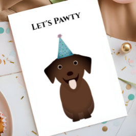 Hund Geburtstagskarte, lass uns Pawty Labrador Ret Karte