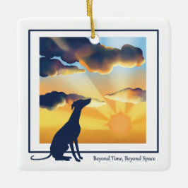 Hund Gedenkkeramik-Ornament - Windhund Keramikornament