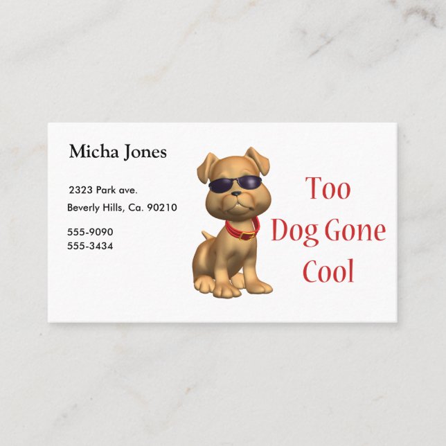 Hund gegangenes cooles Hündchen Visitenkarte (Vorderseite)