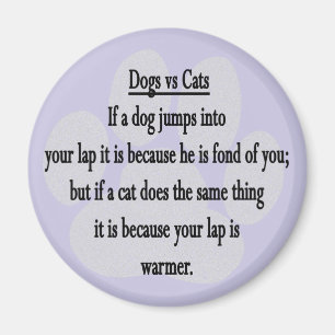 Hund gegen Katze Magnet