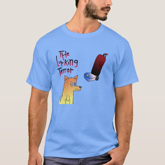 Hund gegen Staubsauger T-Shirt (Vorderseite)