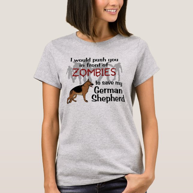Hund gegen Zombies T-Shirt (Vorderseite)