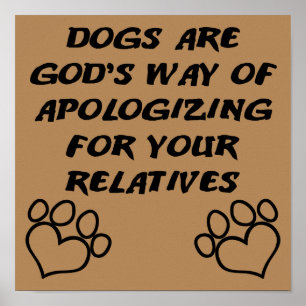 Hund Geschenk von Gott Lustiges Poster Schild