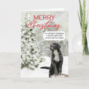 Hund Gewartet für Weihnachts-Weihnachtskarte Feiertagskarte