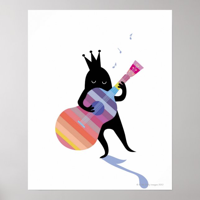 Hund Gitarre spielen Poster (Vorne)