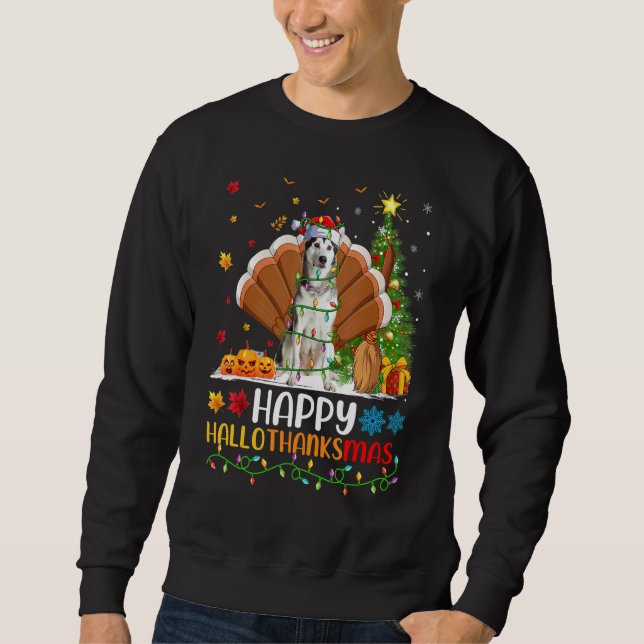 Hund   Glücklicher Alaskan Malamute Hund Hellothan Sweatshirt (Vorderseite)