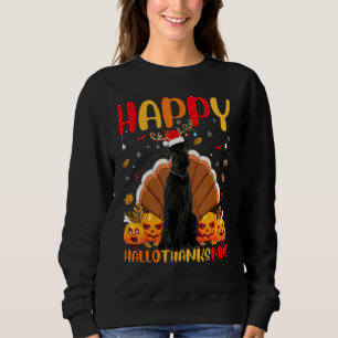 Hund Glücklicher Riesenschnauzer Hund Hellothank Sweatshirt