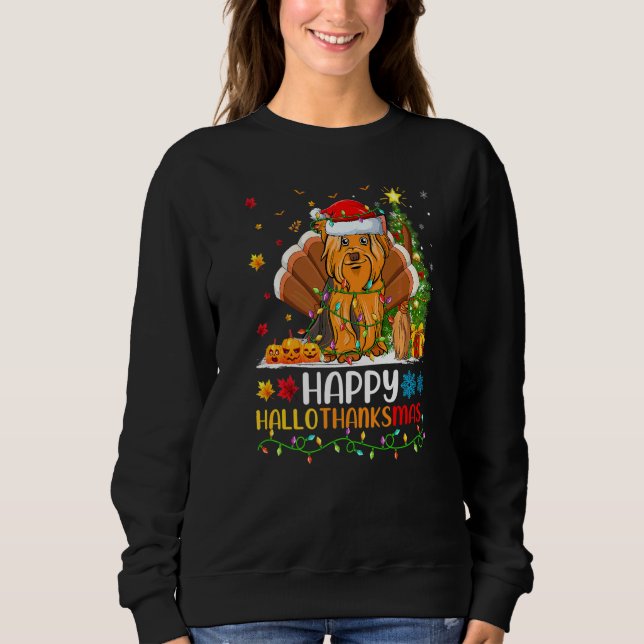 Hund   Glücklicher Yorkshire Terrier Hund Hellotha Sweatshirt (Vorderseite)