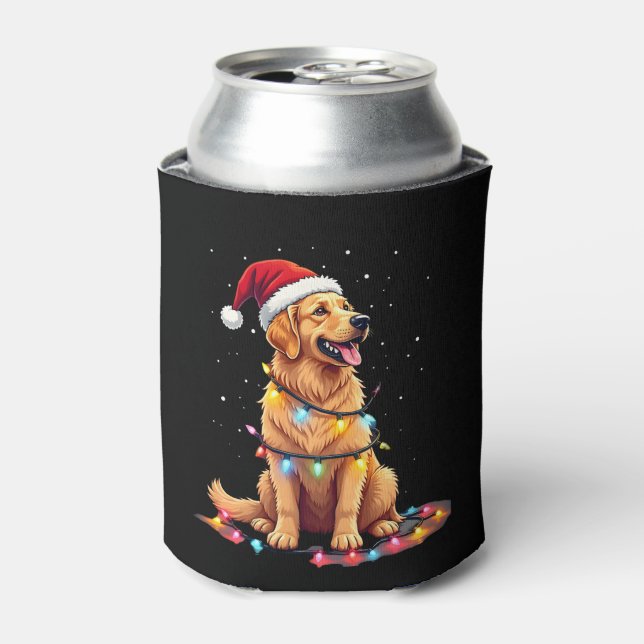 Hund Golden Retriever Weihnachten Weihnachten Weih Dosenkühler (Kanne Vorderseite)