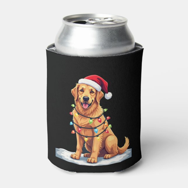 Hund Golden Retriever Weihnachten Weihnachten Weih Dosenkühler (Kanne Vorderseite)