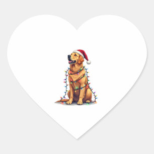 Hund Golden Retriever Weihnachten Weihnachten Weih Herz-Aufkleber