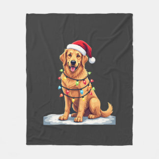 Hund Golden Retriever Weihnachtsmann Christmas Xma Fleecedecke