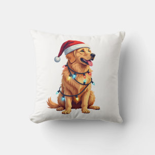 Hund Golden Retriever Weihnachtsmann Christmas Xma Kissen