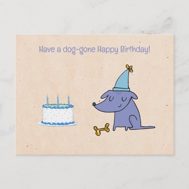 Hund Gone Happy Birthday Custom Postkarte (Vorderseite)