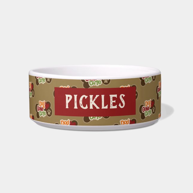 Hund Gone Niedliche Keramik Pet Bowl Napf (Vorderseite)