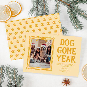 Hund Gone Year Yellow Foto Christmas Feiertagskarte