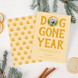 Hund Gone Year Yellow Foto Christmas Feiertagskarte