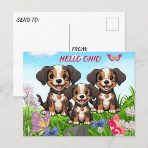 Hund Groomer Happy Welppies Postkarte