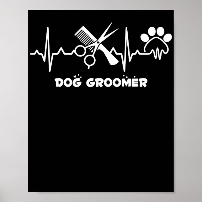 Hund Groomer Pet Grooming Heartbeat Poster (Vorne)