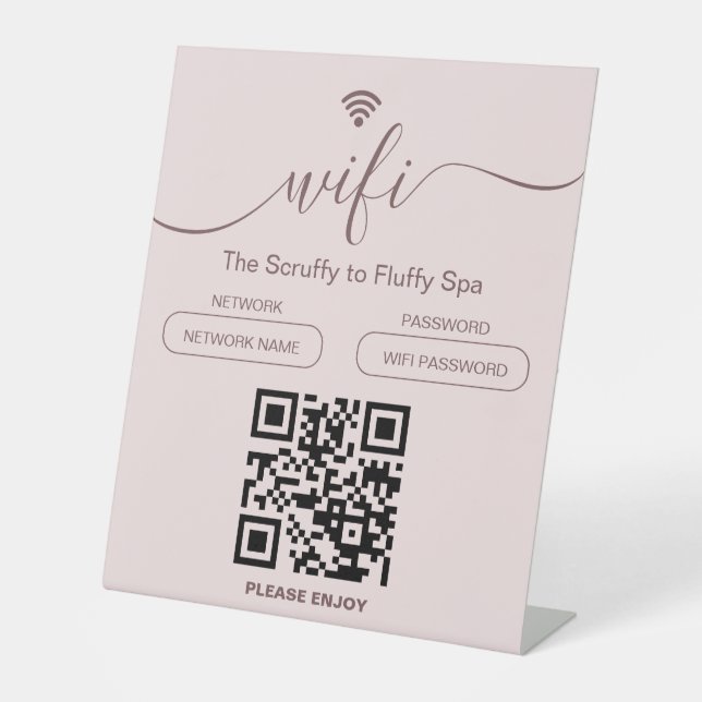 Hund Grooming Business Signieren Kostenloses WiFi- Sockelschild (Vorderseite)