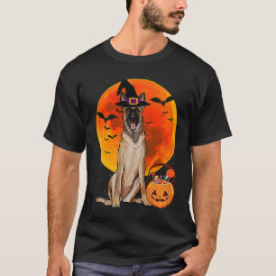 Hund Halloween Belgisch Malinoi Kürbislaterne Pump T-Shirt