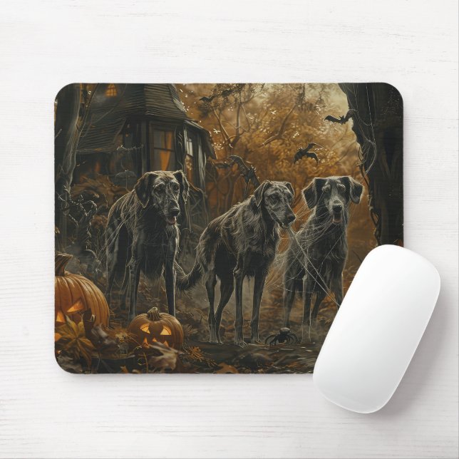 Hund Halloween Night Doggy Delight Mousepad (Mit Mouse)