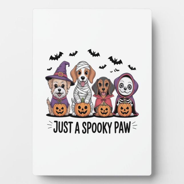 Hund Halloween nur eine Spooky Paw 2 Fotoplatte (Vorderseite)