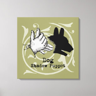 Hund-Handpuppen-Schatten-Spiele Vintage Leinwanddruck