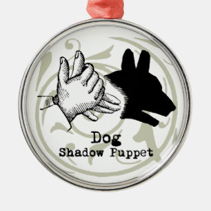 Hund-Handpuppen-Schatten-Spiele Vintage Ornament Aus Metall
