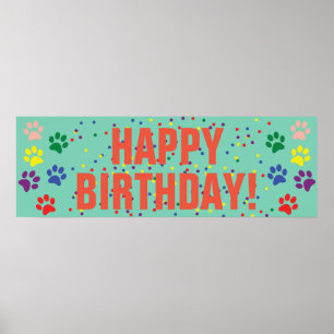 Hund Happy Birthday Party Banner Poster