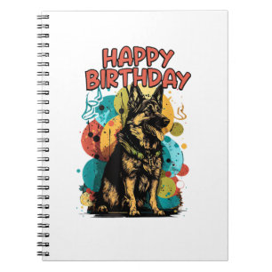 Hund Happy Birthday Party Shep Clot Notizblock
