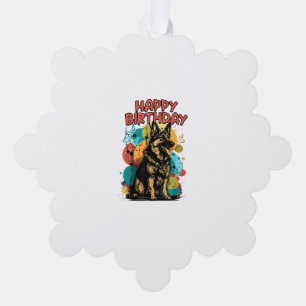 Hund Happy Birthday Party Shep Clot Ornament Karte